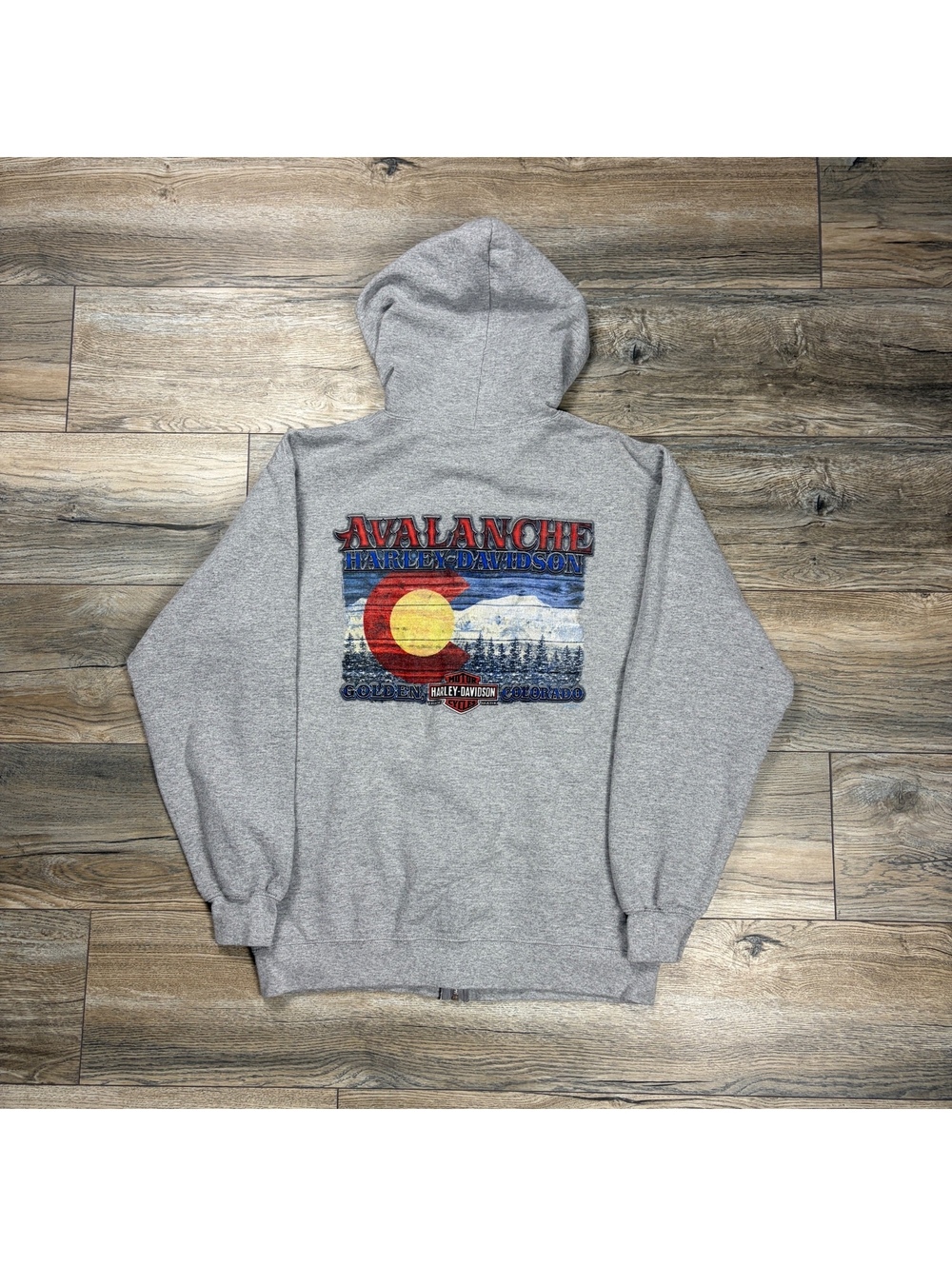 Harley-Davidson gray zip hoodie Avalanche Golden Colorado